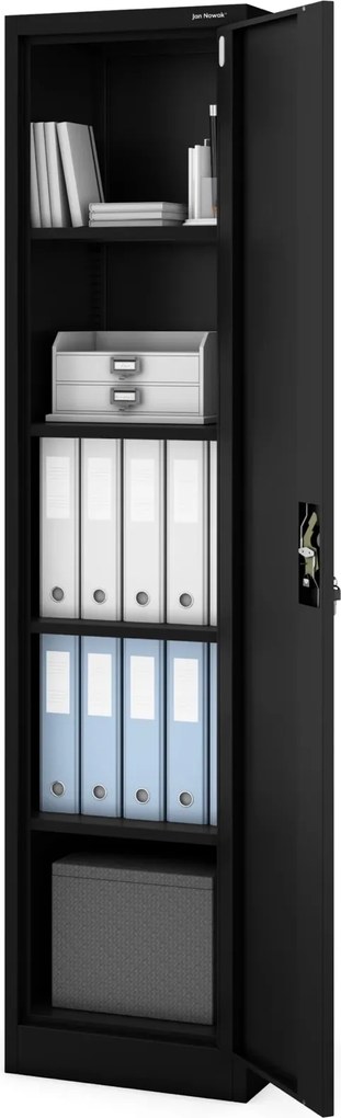 Metalowa szafa aktowa Alex 45x40x185 cm, czarna