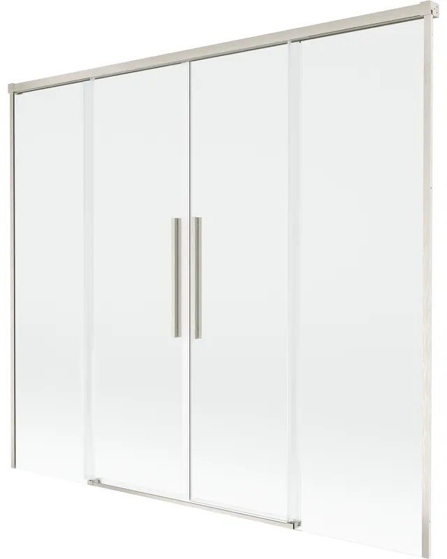 Mexen Rox parawan nawannowy 2-skrzydłowy rozsuwany 180 x 150 cm, transparent, nikiel szczotkowany - 8C9-180-002-97-00