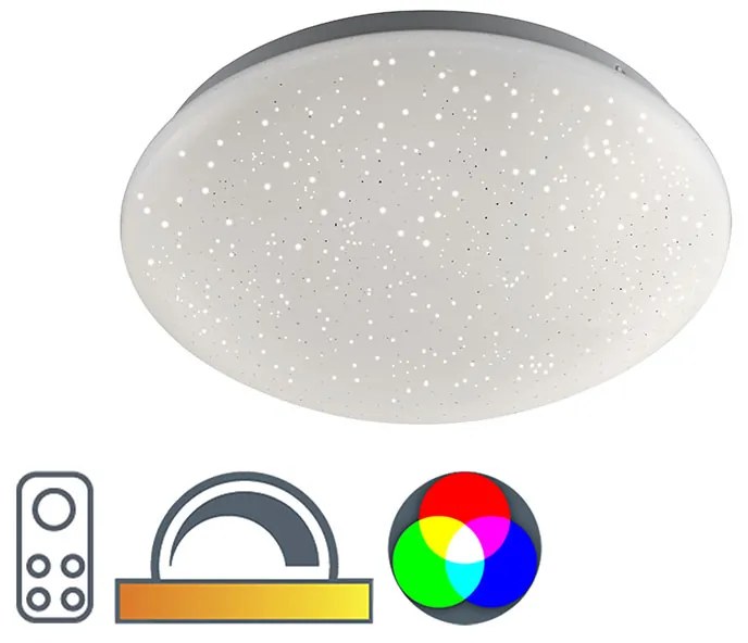 Nowoczesna lampa sufitowa biała z efektem gwiazd włącznie z LED - Bex Nowoczesny Oswietlenie wewnetrzne