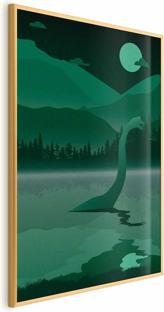 Plakat Loch Ness 21x30 cm z ramą złotą bez marginesu ARTGEIST B
