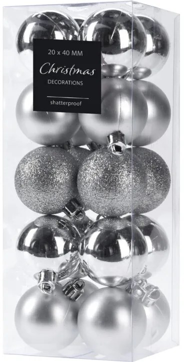 Bombki choinkowe, Ø 4 cm, 20 sztuk