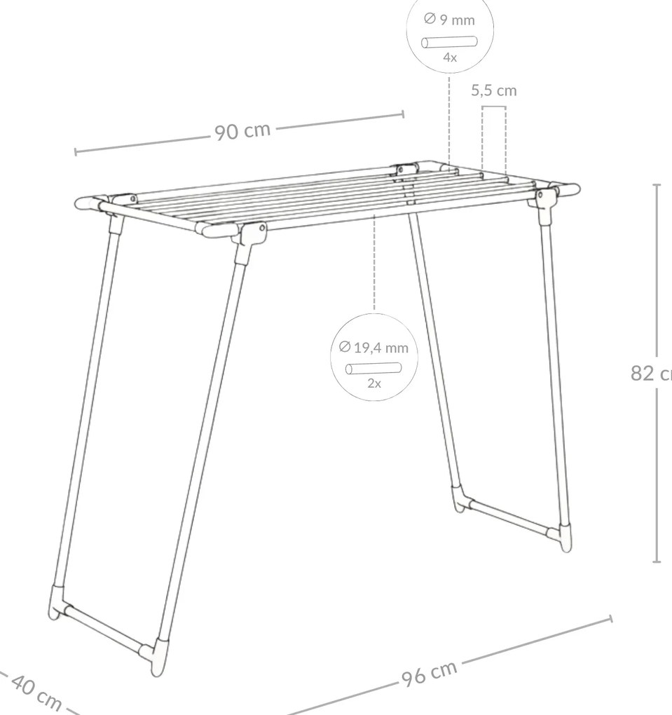 Suszarka na pranie do wanny, wąska 40 cm, FALLA