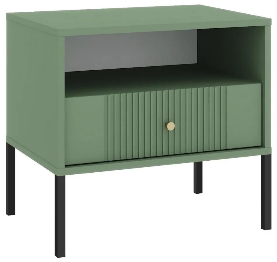 Szafka nocna LUE zielona/czarna