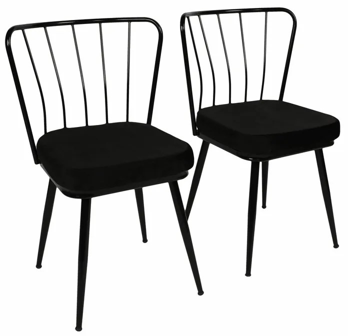 Zestaw krzeseł do jadalni Yildiz 2 Black, 2 szt., 2 szt.