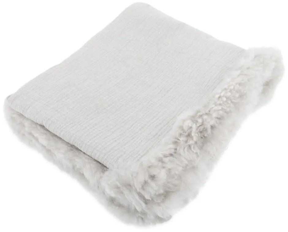 Lniano-futrzany koc 140x180 cm – Native Natural