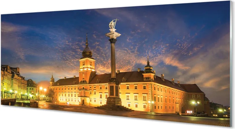 Panel szklany do Kuchni Warszawska Starówka o Zachodzie Słońca