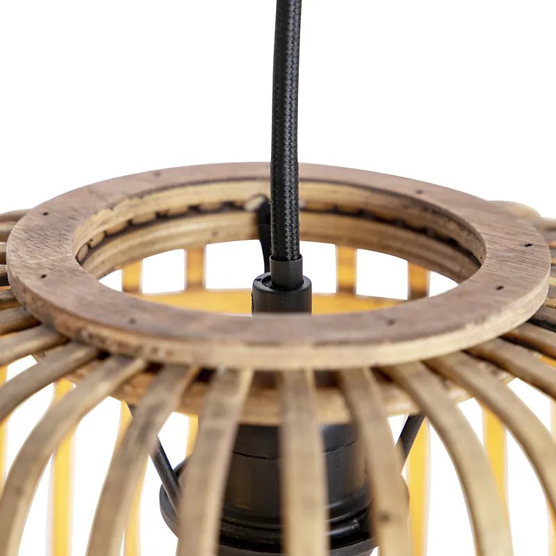 Rustykalna rattanowa lampa wisząca 3-światłowa - ManilaWiejski/ Rustykalny / Vintage Oswietlenie wewnetrzne