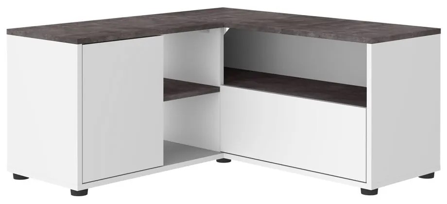Biało-szara szafka pod TV w dekorze betonu 90x45 cm Angle – TemaHome