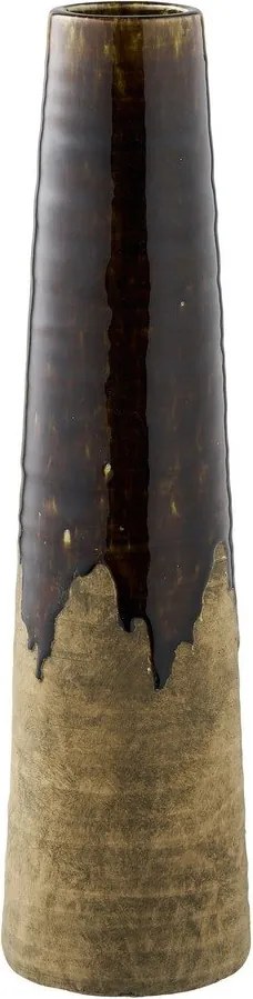 Brązowy ceramiczny wysoki wazon (wysokość 48 cm) – House Nordic