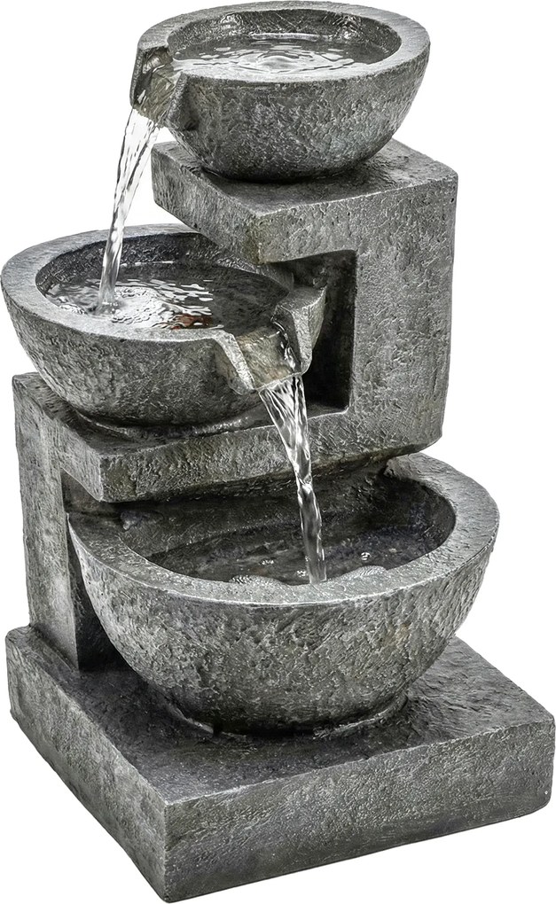 Outsunny Fontanna 3-poziomowa Ogrodowa z Oświetleniem LED, Pompą, Regulowana, 40 x 37 x 61 cm | Aosom PL