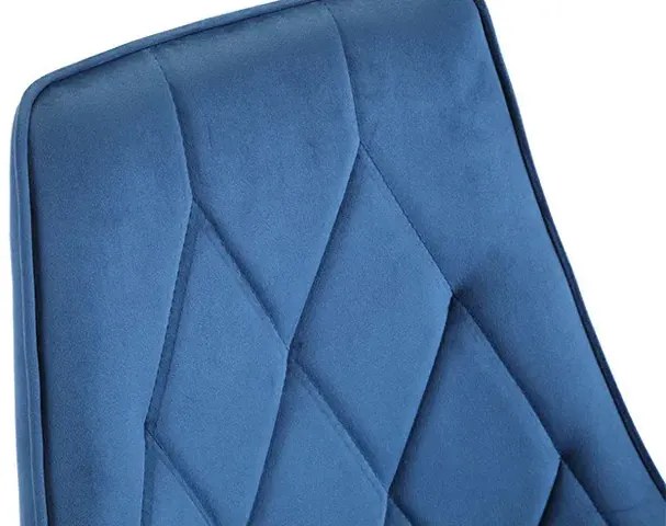 Granatowy welurowy zestaw 4 krzeseł pikowanych W7-K35
