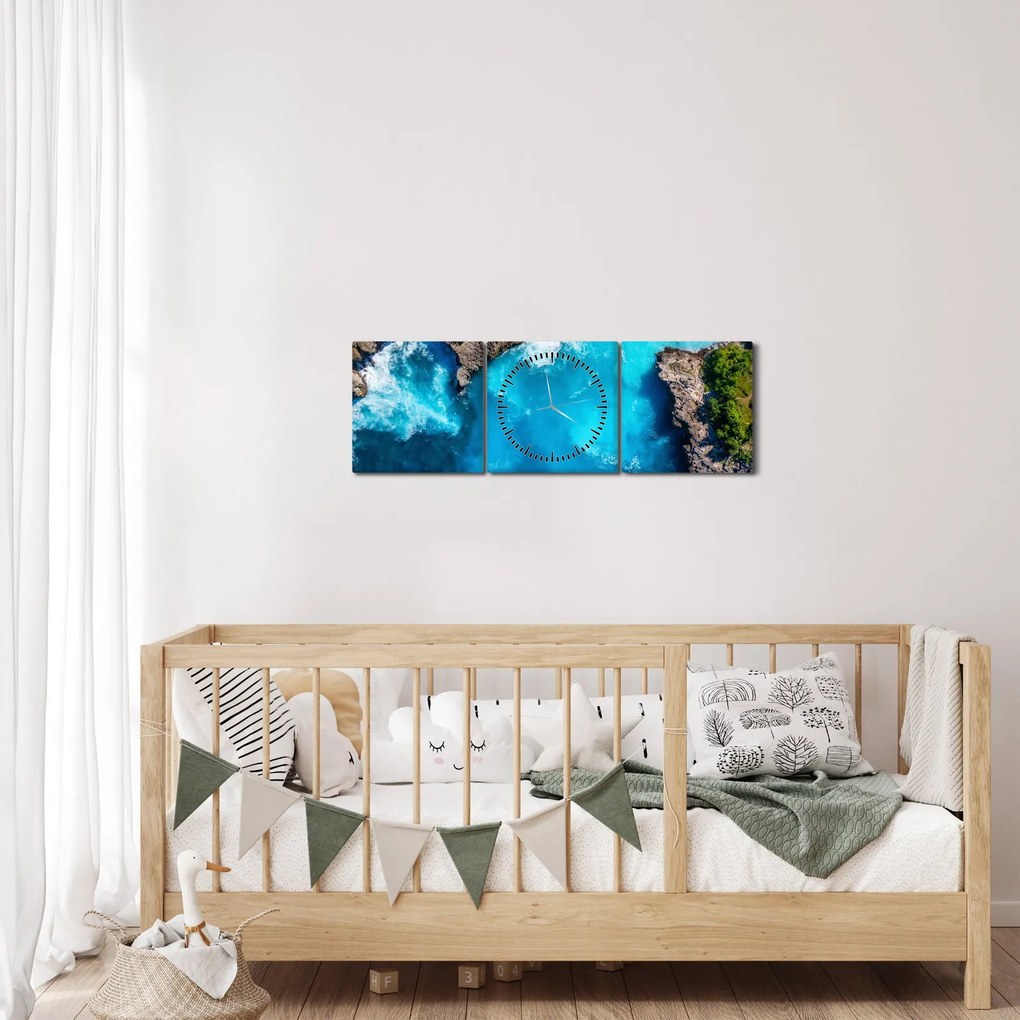 Obraz - Zatoka na Bali (z zegarem) (90x30 cm)