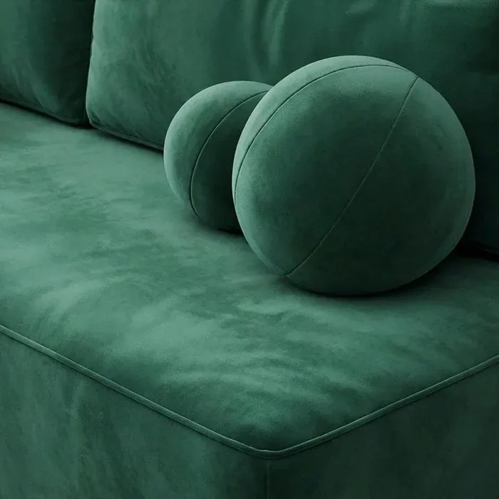 Sofa z Funkcją Spania ARVETO Zielona Welurowa Nowoczesna