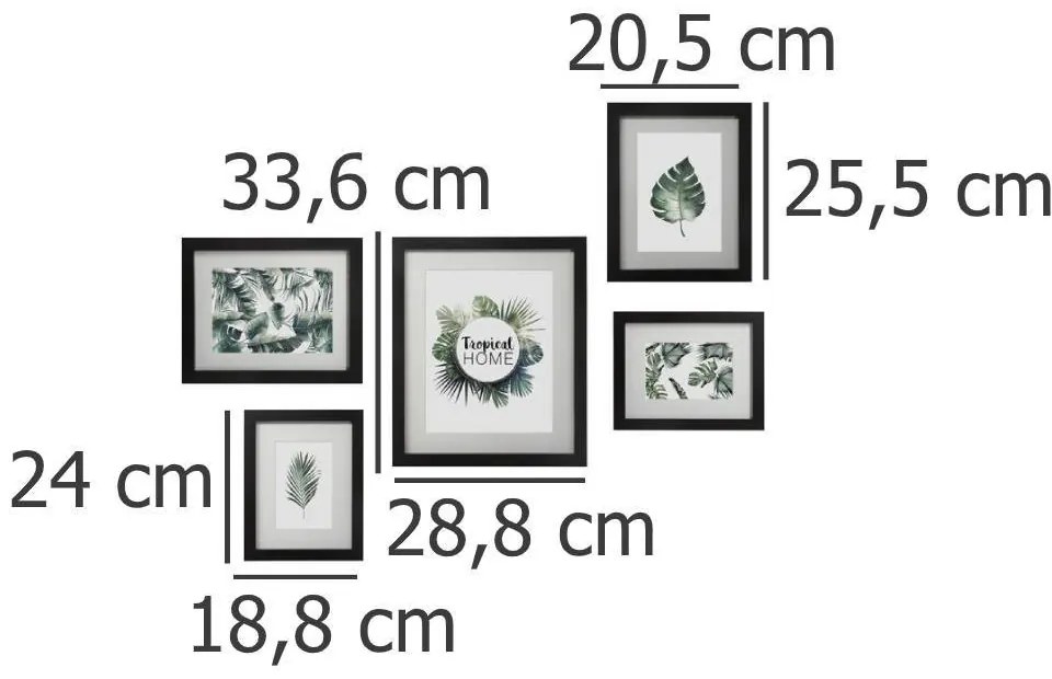 Komplet 5 ramek na zdjęcia