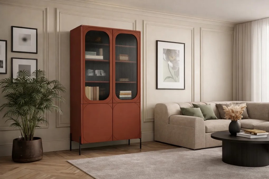 Witryna Sonatia 100 cm czterodrzwiowa - burgund