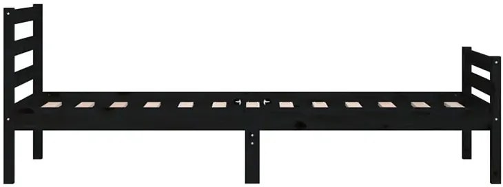 Czarne sosnowe pojedyncze łóżko 90x200 - Fenso 3X