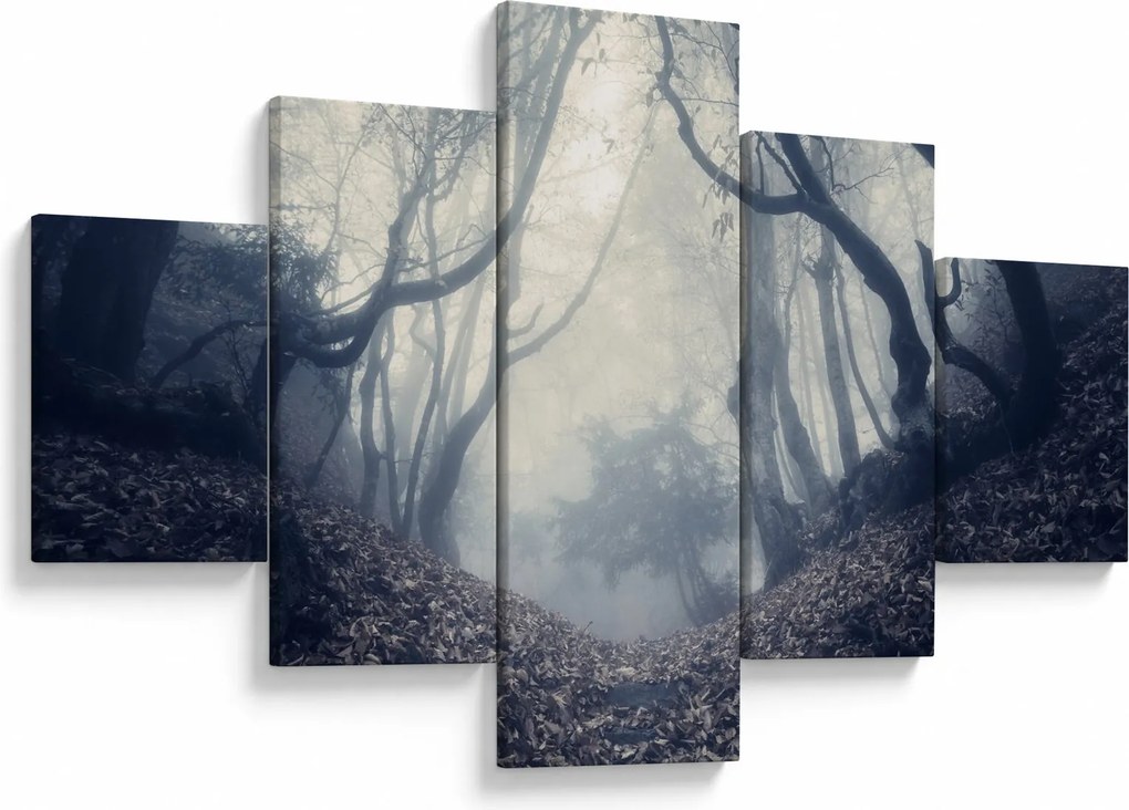 Obraz- Las we mgle (125x70 cm)