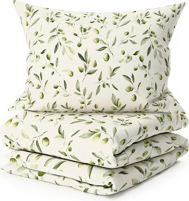 PrzytulneMieszkanie.pl PrzytulneMieszkanie.pl Bawełniana pościel OLIVE POLY zielona Rozmiar pościeli: 2 szt 70 x 90 cm | 200 x 220 cm