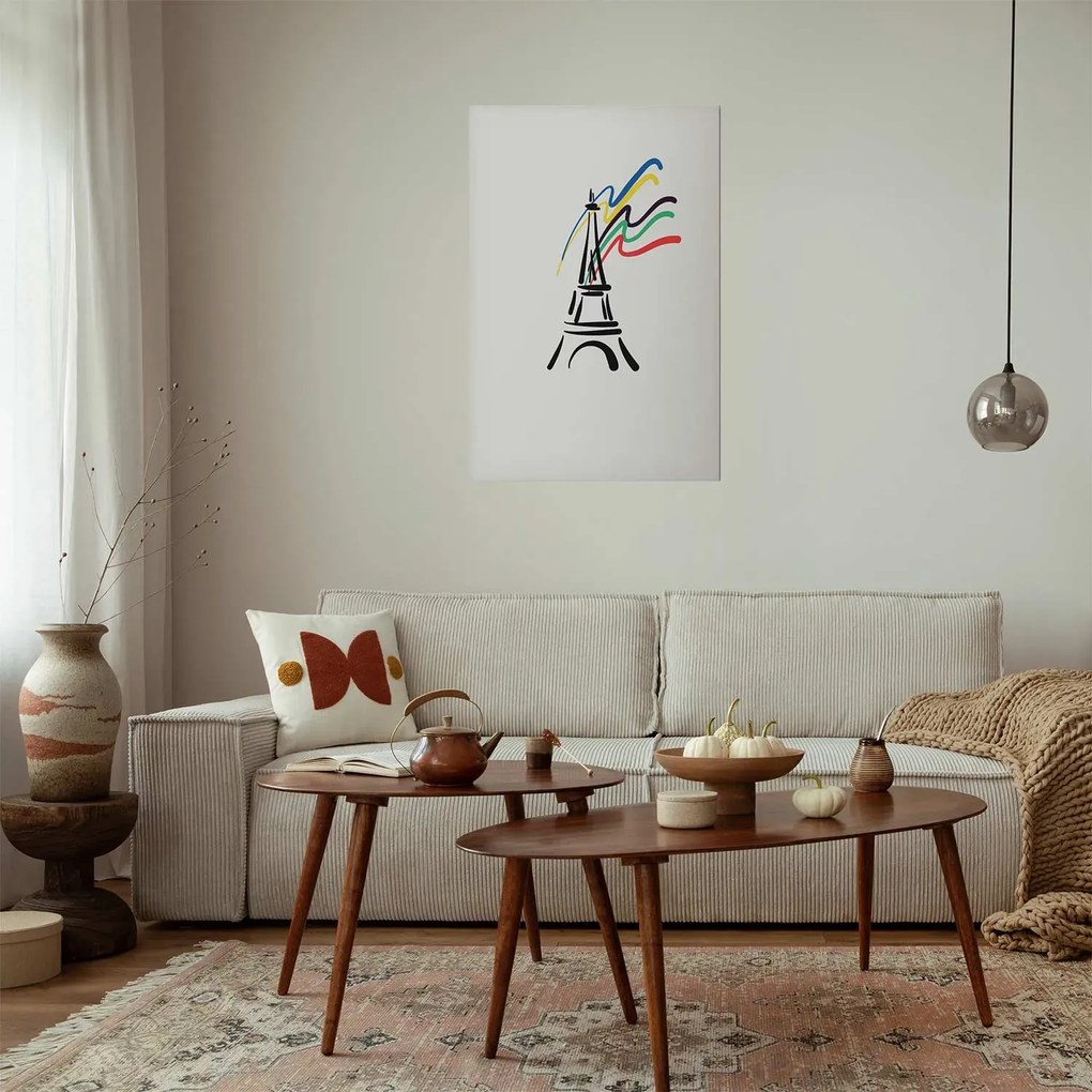 Plakat Wieża Eiffla i kolory 40x60 cm bez ramy bez marginesu ARTGEIST B