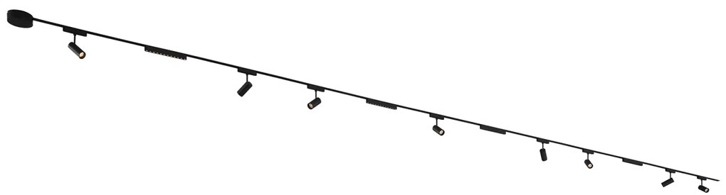 System oświetlenia szynowego z 8 reflektorami i 4 lampami sufitowymi, czarny, 1-fazowy - Magnetic Gert Puntua