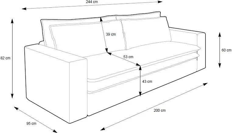 Beżowa sofa sztruksowa z funkcją spania D2-H36