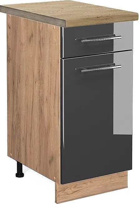 Szafka dolna do kuchni antracyt wysoki połysk 40x60x82 fame-line
