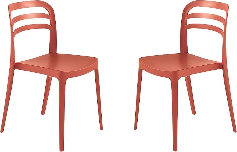 Zestaw 4 czerwonych krzeseł do jadalni „Guapa” z polipropylenu cm 50x51 82h