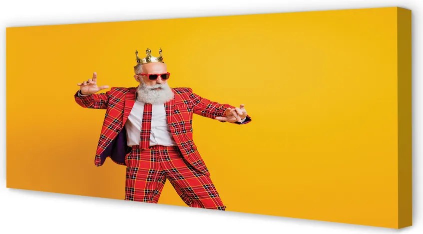 Obraz drukowany na płótnie Mężczyzna w Garniturze w Kratę