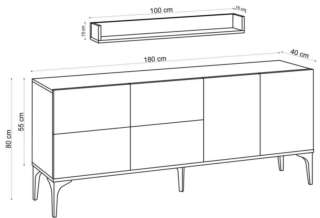 Szafka z półką Stella Sapphire Oak