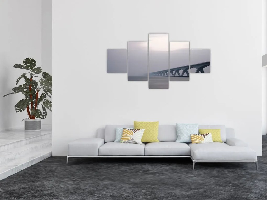 Obraz mostu we mgle (125x70 cm)