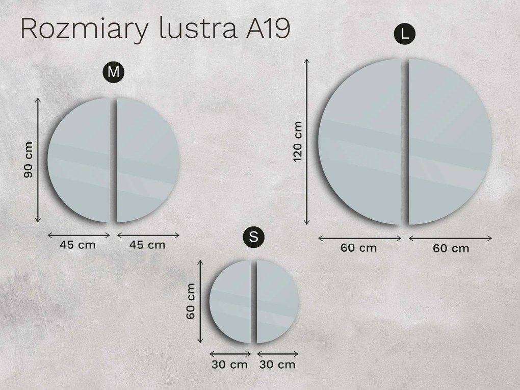 Nietypowe lustro LED z oświetleniem A19