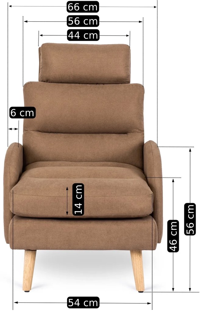 Fotel Wypoczynkowy HENRY z Podnóżkiem Brązowy Nowoczesny Loftowy