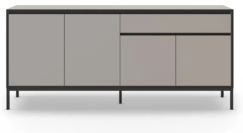 Szarobeżowa niska komoda 180x80 cm Lorenza – Marckeric