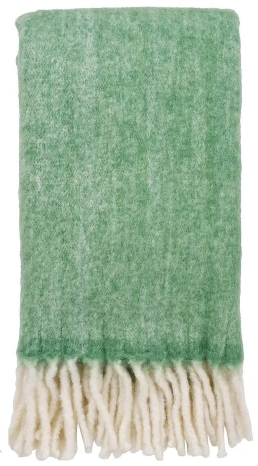 Zielony koc z mieszanki wełny 130x170 cm Carmel – House Nordic