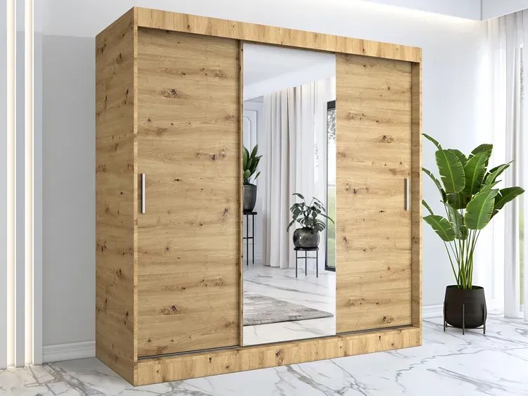 Szafa przesuwna dąb artisan 200 cm - Massi 6X