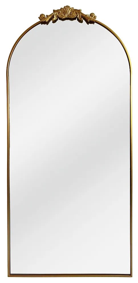 Duże lustro w stylu romantycznym z ramą - Metal - szer.  80 x Wys. 180 cm - Złoty - INARI