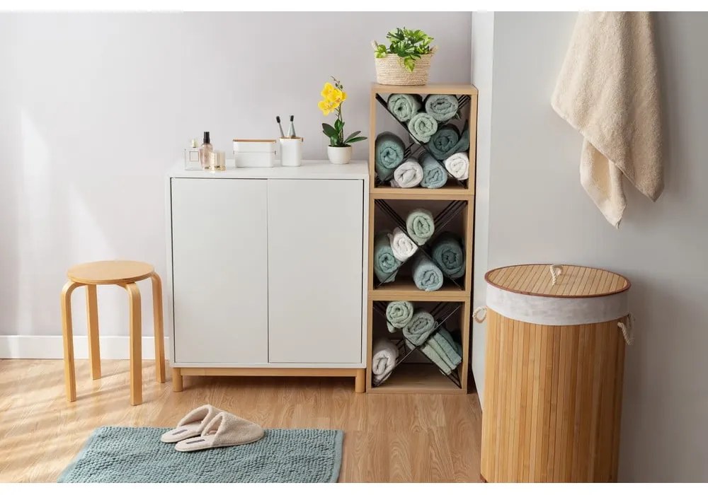 Okrągły bambusowy kosz na bieliznę Compactor Round