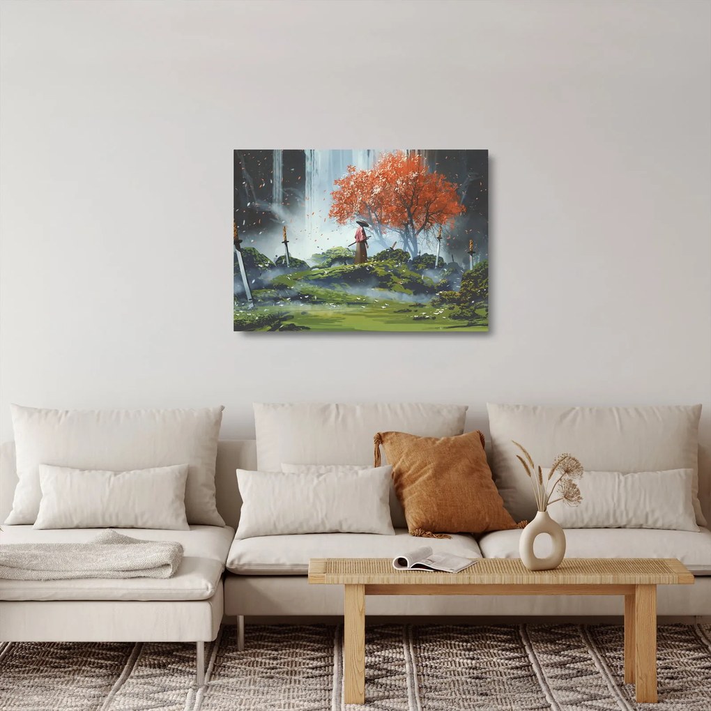 Obraz na szkle - Ilustracja przedstawiająca Ogród Mieczy (70x50 cm)