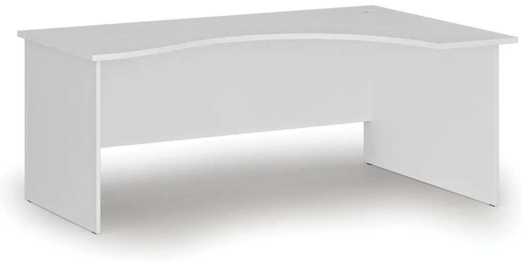 Ergonomiczne biurko PRIMO WHITE, 180x120 cm, prawe, białe