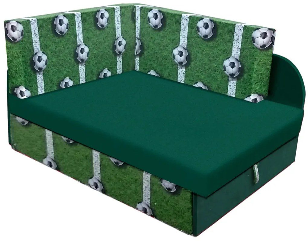 Zielony młodzieżowy narożnik rozkładany w piłki P2-E75