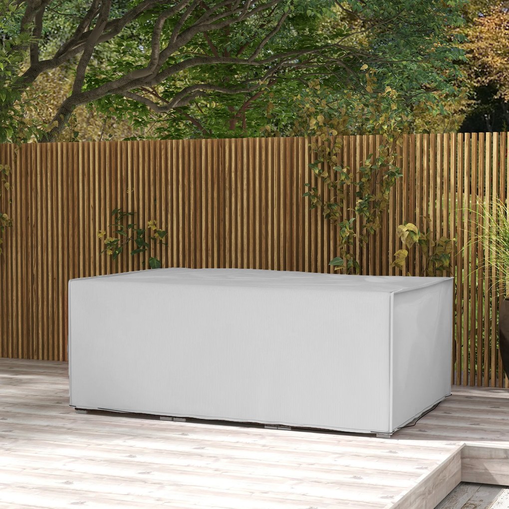 Outsunny Pokrowiec na meble ogrodowe, wodoodporny, przeciwsłoneczny, osłona ochronna 600D Oxford 210 x 140 x 80 cm, szary | Aosom PL