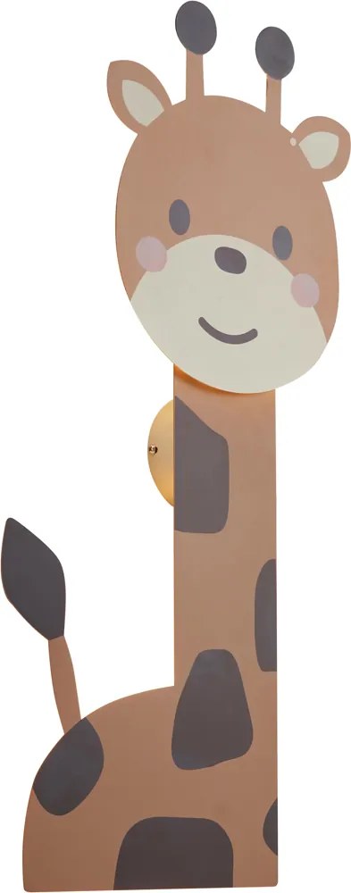 Dziecięca lampa ścienna brązowa z LED z 3-stopniowym ściemnianiem - Gigi Żyrafa