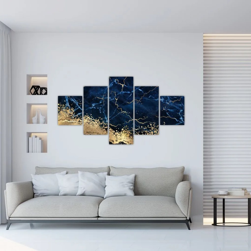 Obraz - Ciemnoniebieski marmur (125x70 cm)