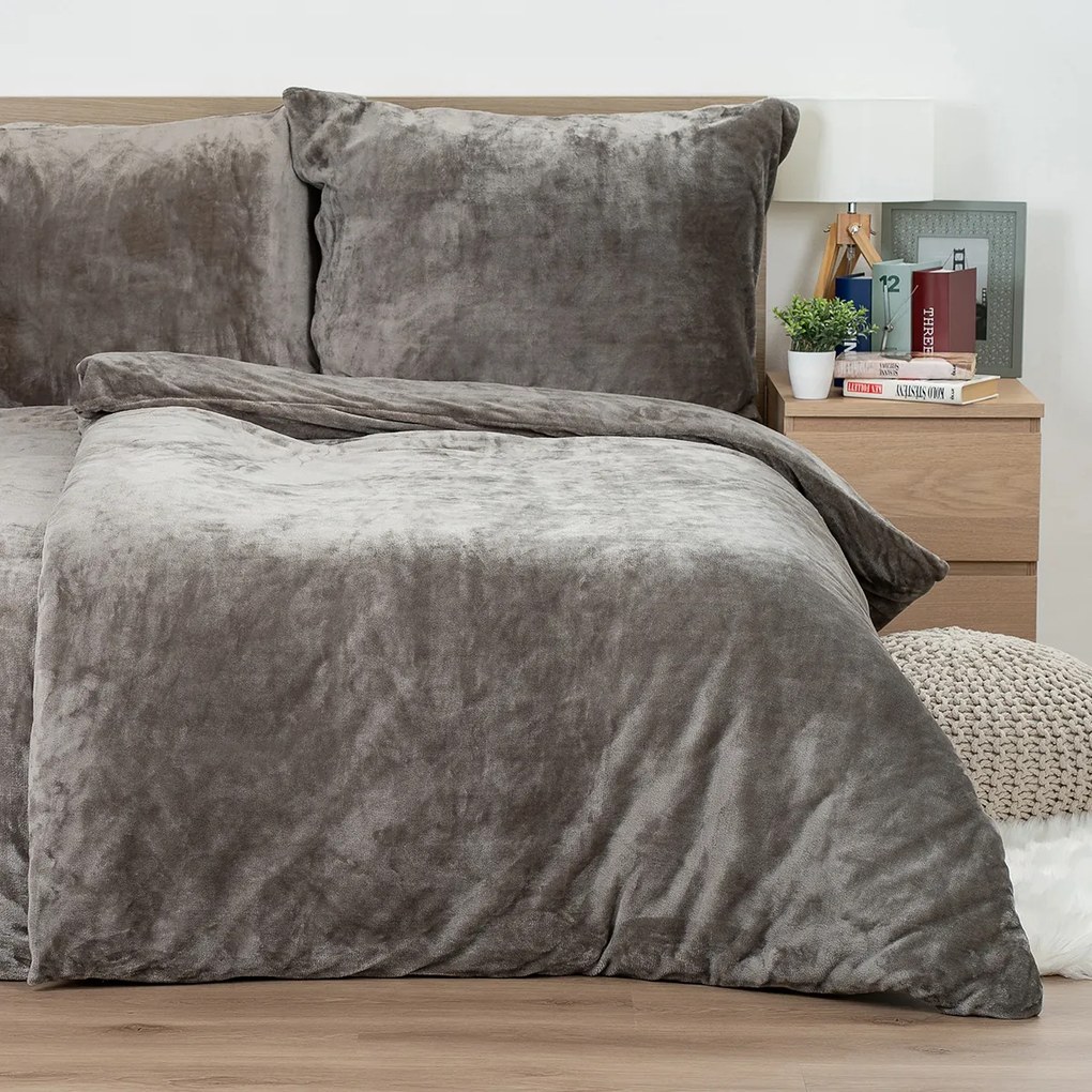 4Home pościel mikroflanela, szary, 140 x 220 cm, 70 x 90 cm
