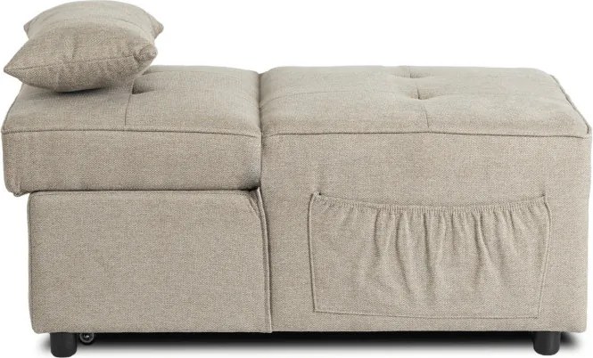 Fotel Wypoczynkowy Rozkładany IBERIS 67 cm Beżowy Tapicerowany Nowoczesny