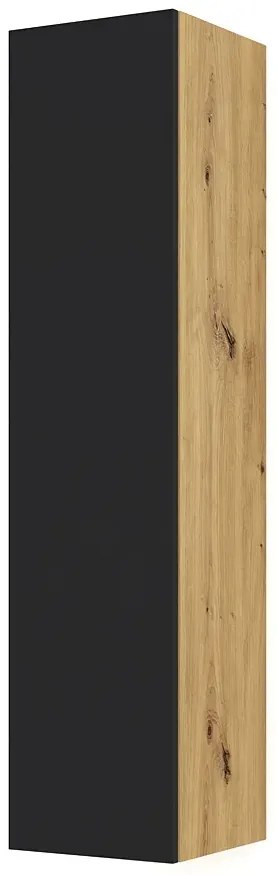 Modułowy regał ścienny dąb artisan + czarny - Herria 4X