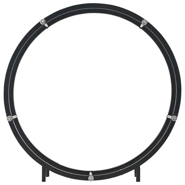 Czarny okrągły stojak na drewno kominkowe F8-B20