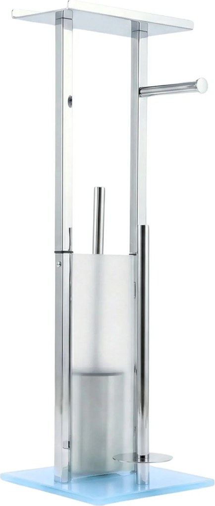 Stojak na papier toaletowy i szczotkę do WC z półką na telefon HYLLA,  65 cm