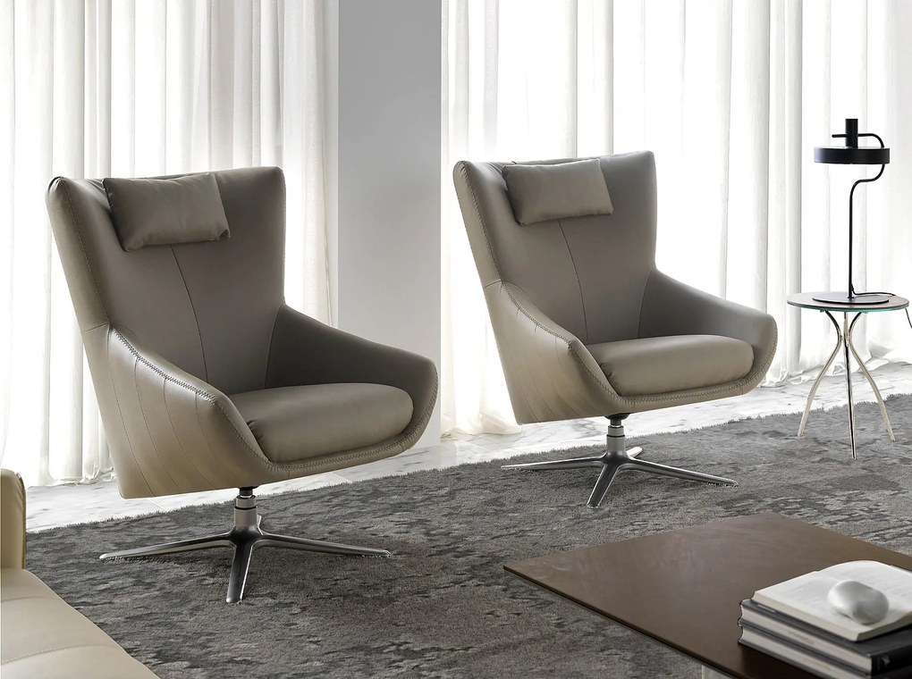 Fotel obrotowy z ekoskóry w kolorze różowym 5044 ANGEL CERDA