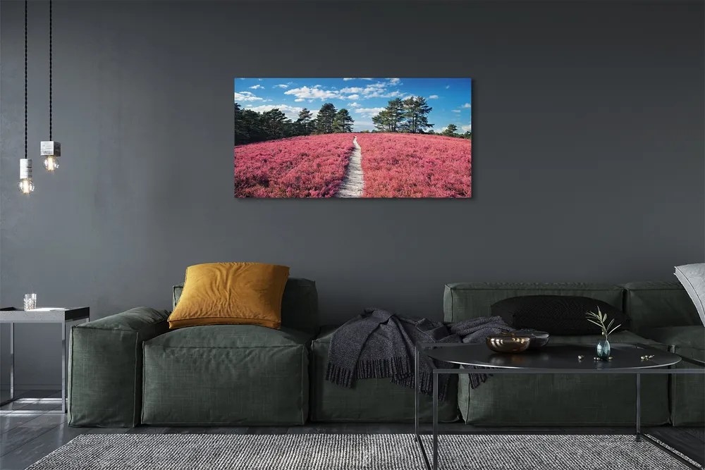 Obraz canvas na ścianę Pole Wrzosów i Las